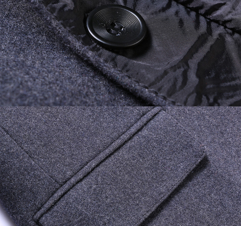 Large Lapel Medium Long Cashmere Classic Utility Male Turn-down Collar Slim Fit Overcoat Trench Fox Jacket Man Coat