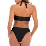 Female Push Up Bandeau Bikini Short Sleeve Swimwear Women Side Tie Bathing Suits