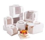 White Open Window 3inch 4inch 6inch 8inch Birthday Cake Box made of Uncoated