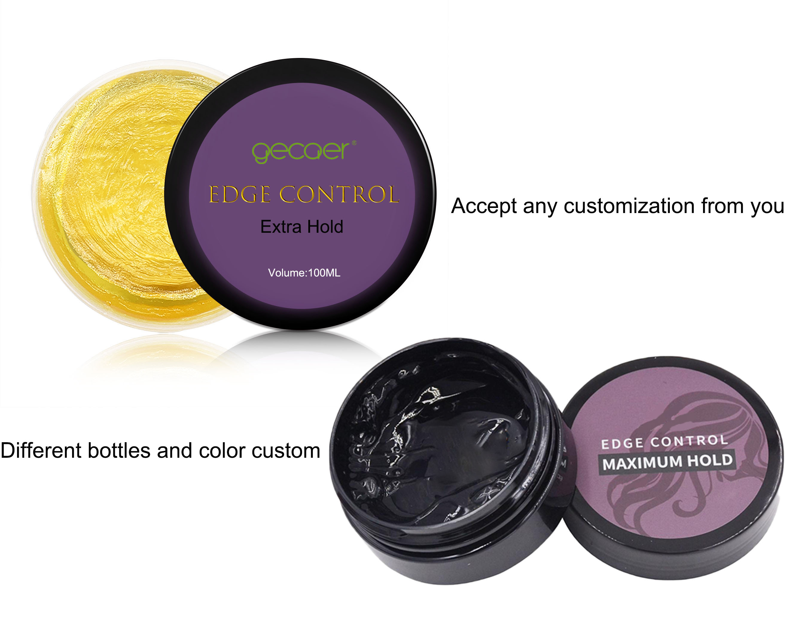 Private Label Edge Control Gel for Natural Hair Strong Hold Fair Trade Ingredients