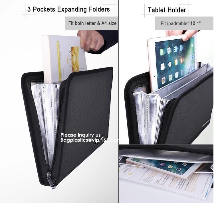 waterproof and fireproof resistant document bag,Lock Box Bag For Documents Money & Office Files Freproof Safe Bag with L