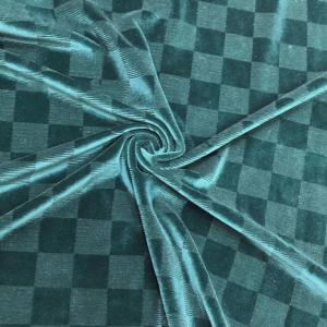 China Soft Embossed 260gsm Stretch Velvet Velour Fabric Plaid Velvet Fabric on sale