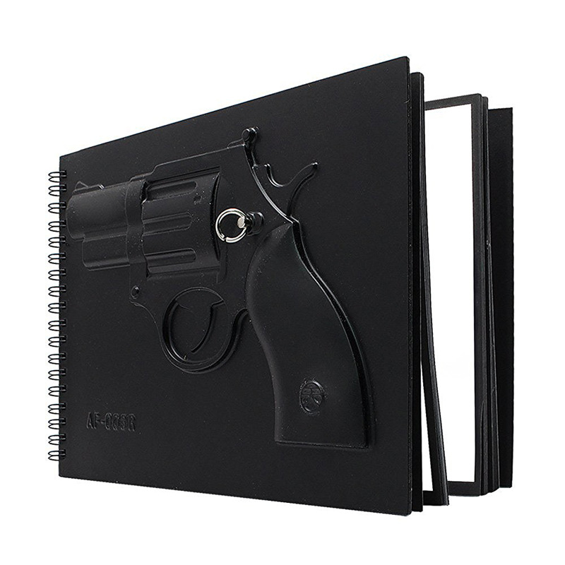 Black Customized Font Notebook Universal Writing Gun Knife Tactical Hard Cover Paper Notebook
