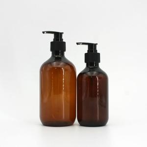 Quality 121mm 280ml 480ml Transparent Amber Shampoo Bottle wholesale