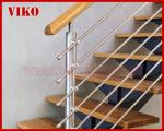 Steel Cable Stair VK70SC Aluminum Baluster Treed BeechGlass Handrail 304