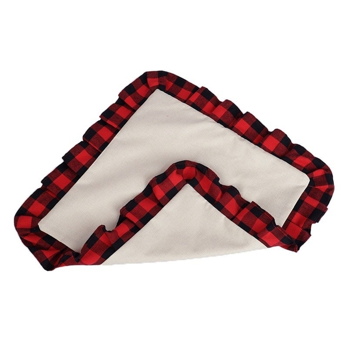 Double Sided Sublimation Pillow Case Blanks Printed Plaid Cotton Linen Sublimation Pillow Cover