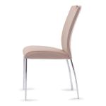 Wear Resistant Leather Dining Room Chairs With Electroplated Steel Legs