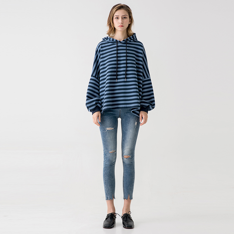 Women Boutique Clothes Custom Stripe Hoodies Sweatshirts