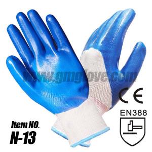 Quality 13-Gauge Nylon Nitrile Safety Gloves wholesale