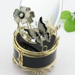 Shinny Gifts Black Glass Collective Box for Jewelries for Wedding