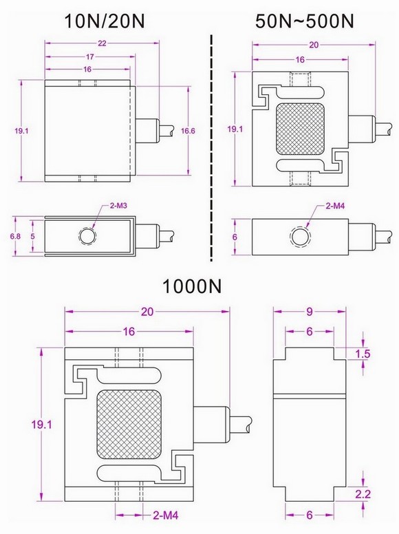 micro tension sensor 500N