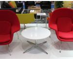 Modern SUS Feet Wood Round 800*500 Coffee Tea Table