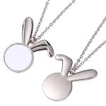 Sublimation Rabbit Pendant Necklace Sublimation Bunny Necklace Personalized