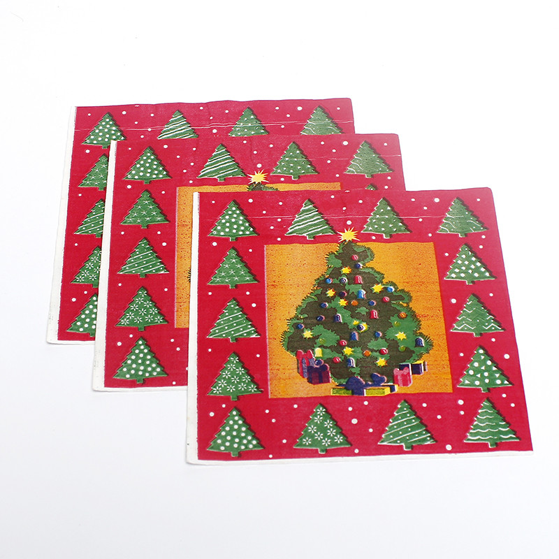 Restaurant Printed Disposable Napkins Wood Pulp Tissue Paper Serviette