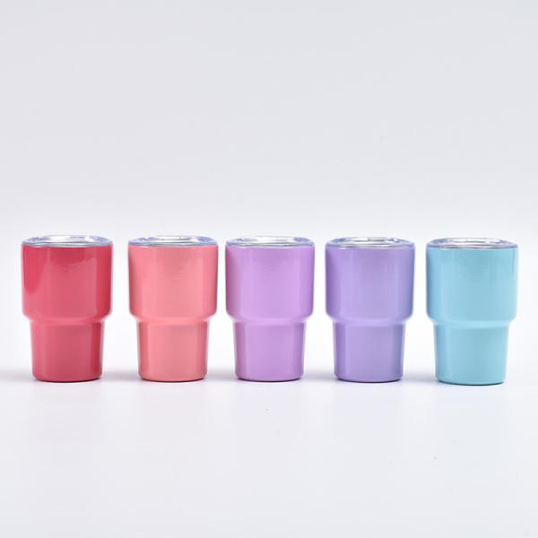 3oz Mini Tumbler Shot Glass With Straw And Lid , 24 Pack Stainless Steel