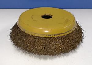 Quality Brass Coated Crimped Wire Cup Brush High Tensile 200MM OD For Removal Rust wholesale