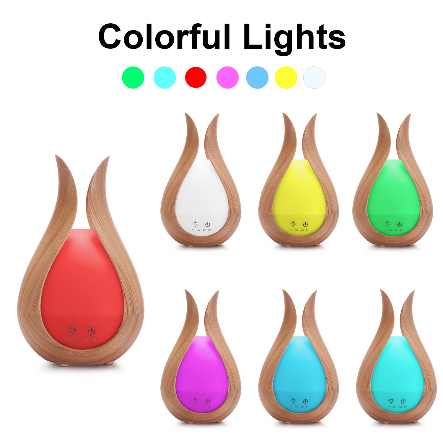 HOMEFISH 200ml Wood Grain Humidifier Aromatherapy Aroma Essential Oil Diffuser