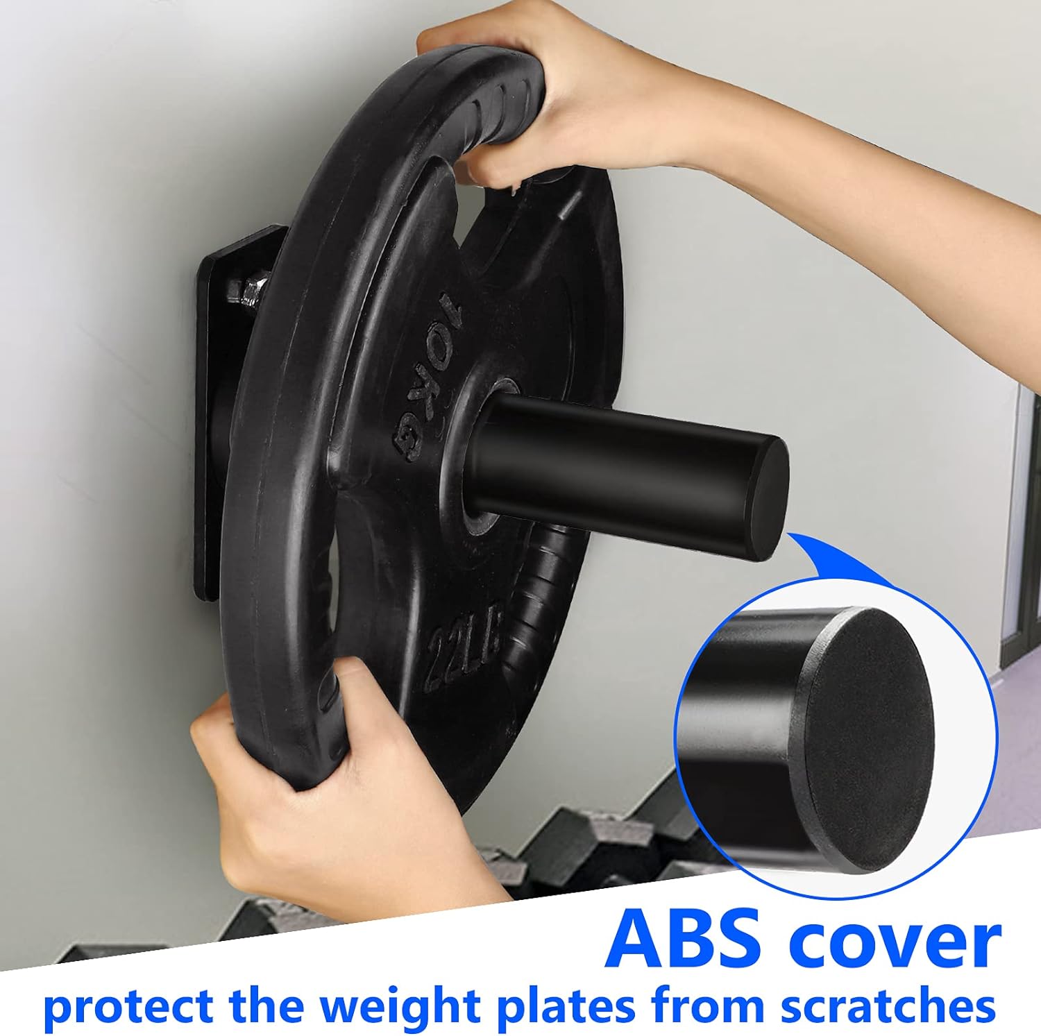 Nonstandard Structure Wall Mounted Weight Plate Holder with Mounting Hardware Bracket