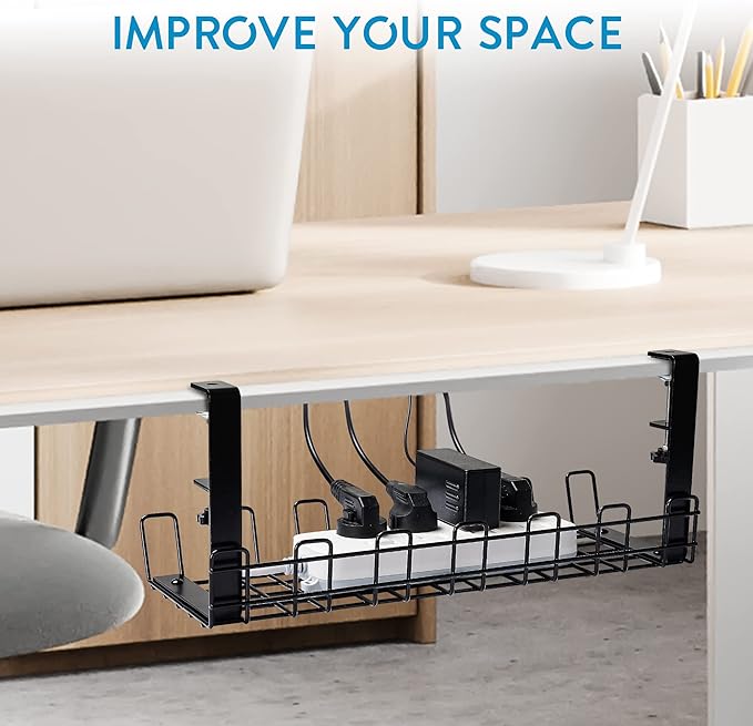 Home/Office Wire Organizer Tray Cable Management Box for Under Desk Cord Organization