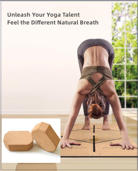 Antibacterial Octagonal Yoga Cork Blocks For Pilates Meditation Support OEM