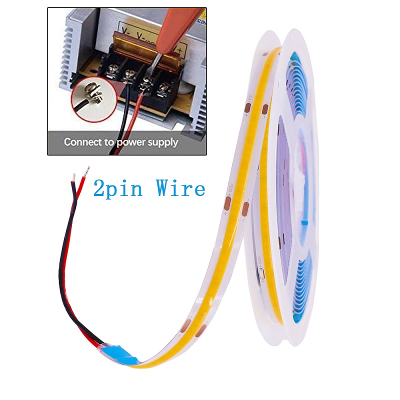 4000K COB Flexible LED Strip 480Leds 8mm10mm Width for Cabinet Bedroom Kitchen Lighting