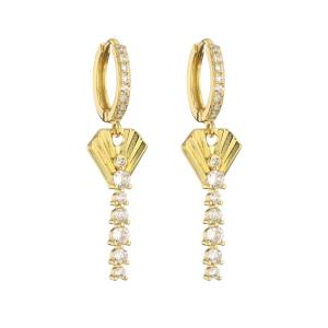 Quality CZ Gold Crystal Hoop Earrings wholesale
