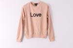 Printing Pink Pullover Sweatshirts Crew Neck Womens French Terry Sweatshirt