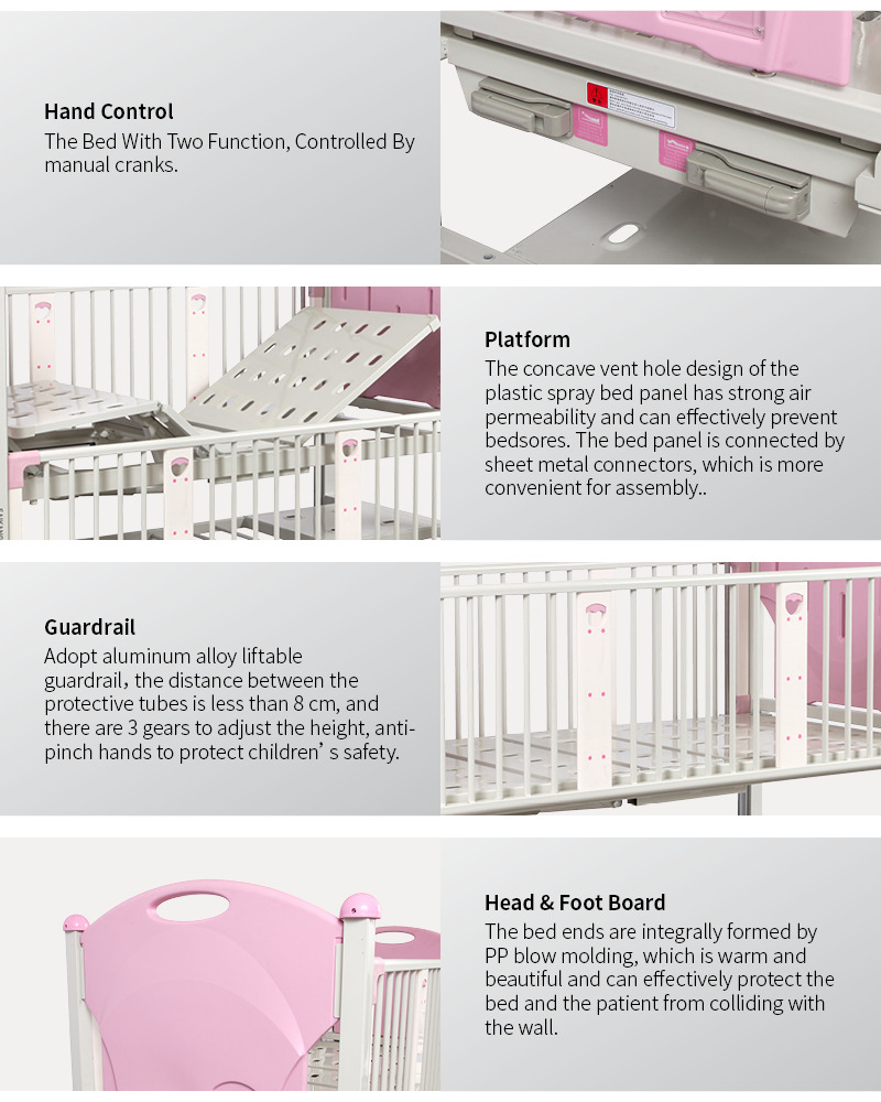 Hospital Medical Manual Children Cartoon Bed With Wheels For Sale