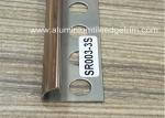 Grade 304 Stainless Steel Quadrant Trim / Tile Corner Bead Gold Mirror Effect