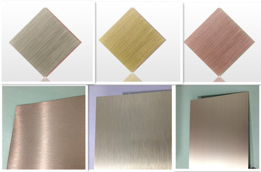 Color Painted Brushed Aluminum Sheets Customizable Width Good Rigidity