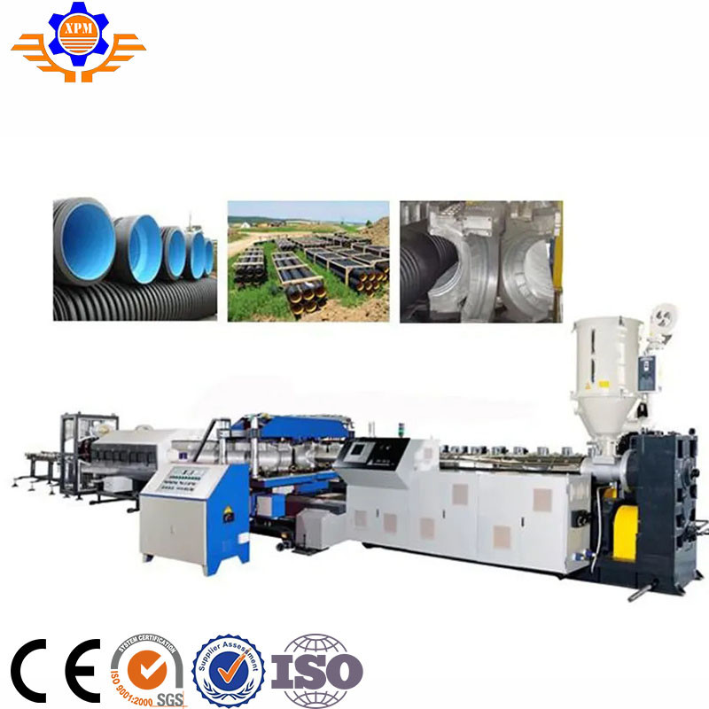 PVC UPVC Double Wall Corrugated Pipe Machine With Conical Twin Screw
