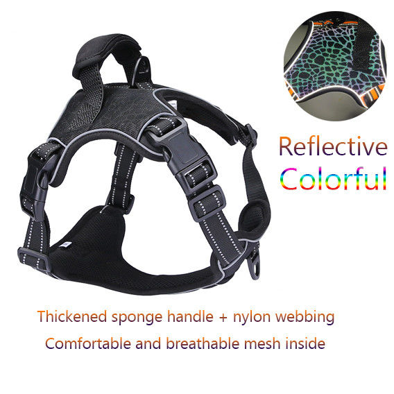 Security Reflective Pet Harness Adjustable Thickened Buckle Neck Dog Harness