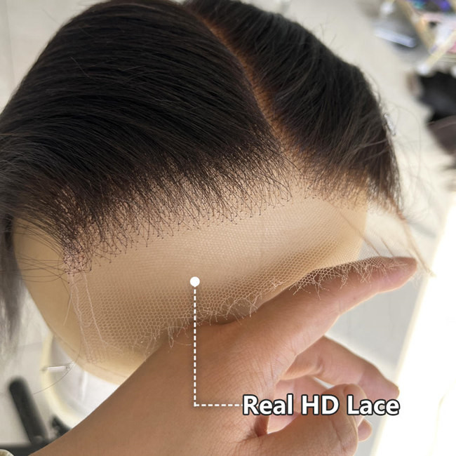 Pre Plucked Human Hair Frontal Closure Swiss Lace 6x9 Transparent HD Lace