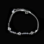 Heart 925 Sterling Silver Cuff Bracelet / OEM Bracelet Extension Chain