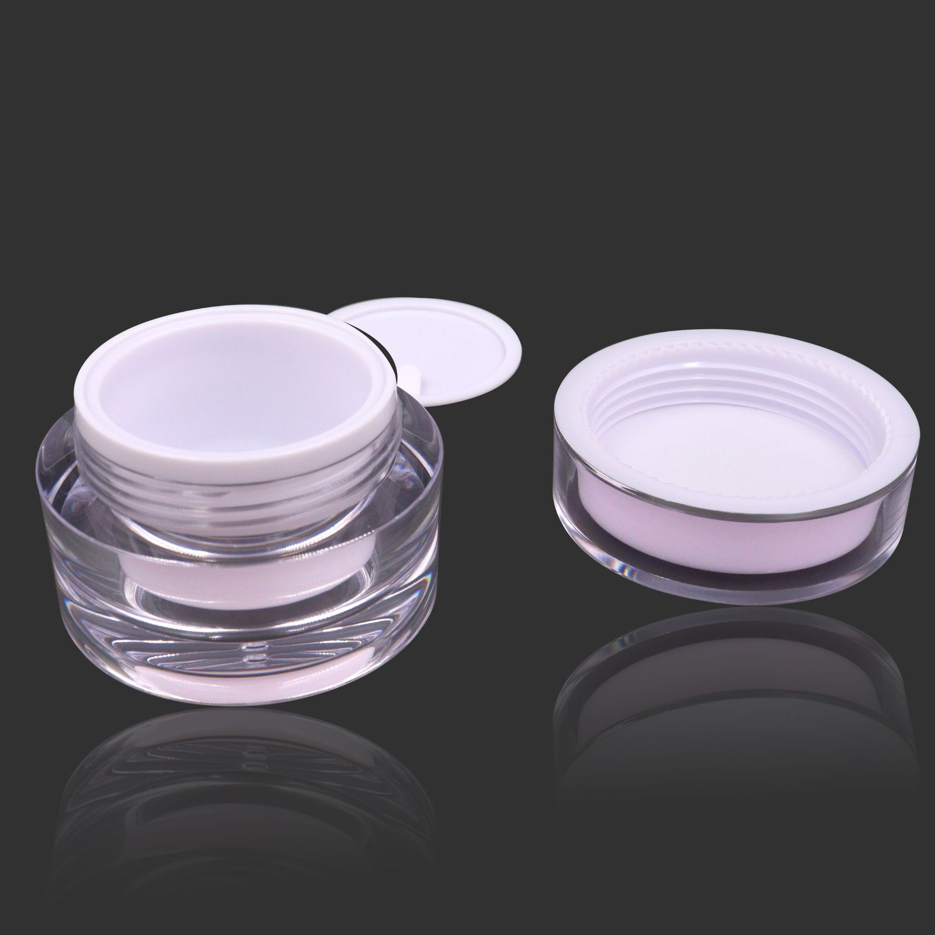 5g 10g 15g 20g 30g 50g 100g Cosmetics Acrylic Gel Nail Jar Matte for Skin Care Cream Frosted Plastic Jars with Screw Lids