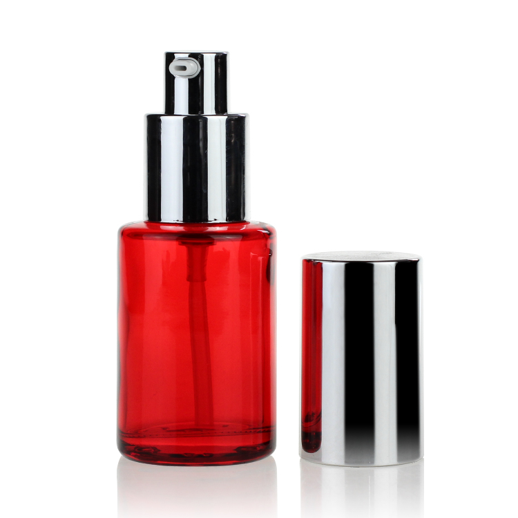 Red Luxury 30ml-120ml Cosmetic Packaging Set Pump Sprayer Screw Cap Sealing