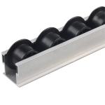 Flow Roller Track Custom Aluminum Extrusion , Metal Extrusion With Flange Wheels