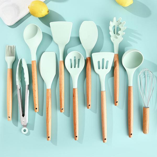 Stainless Steel Kitchen Utensils Set Metal Cooking Utensils Silicone Kitchen