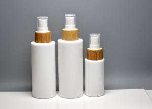 Quality 40ml 100ml 120ml Opaque White Glass Lotion Bottle With Bamboo Real Wood Mist Spray, Primary Fragrance Spray Bottles wholesale