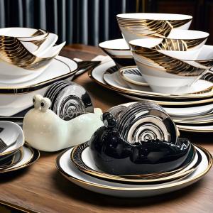 Quality Embossed Disposable Soup Serving Dish in English Style Porcelain for 6 People wholesale