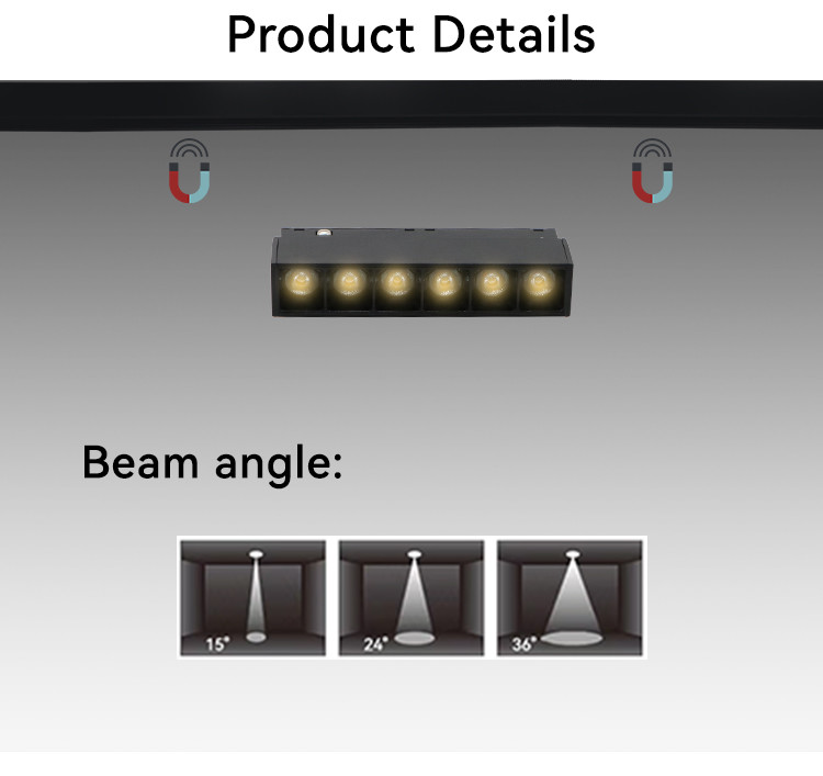 Grille Magnetic Track Light System 2700K 3000K 4000K 48V Magnetic Track Light