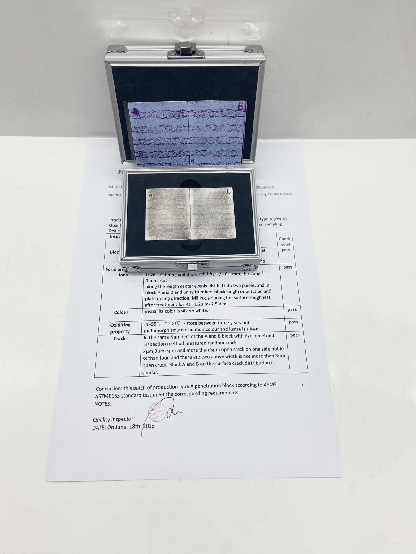 YM-A Non Destructive Testing Equipment Penetration Inspection Standard Block