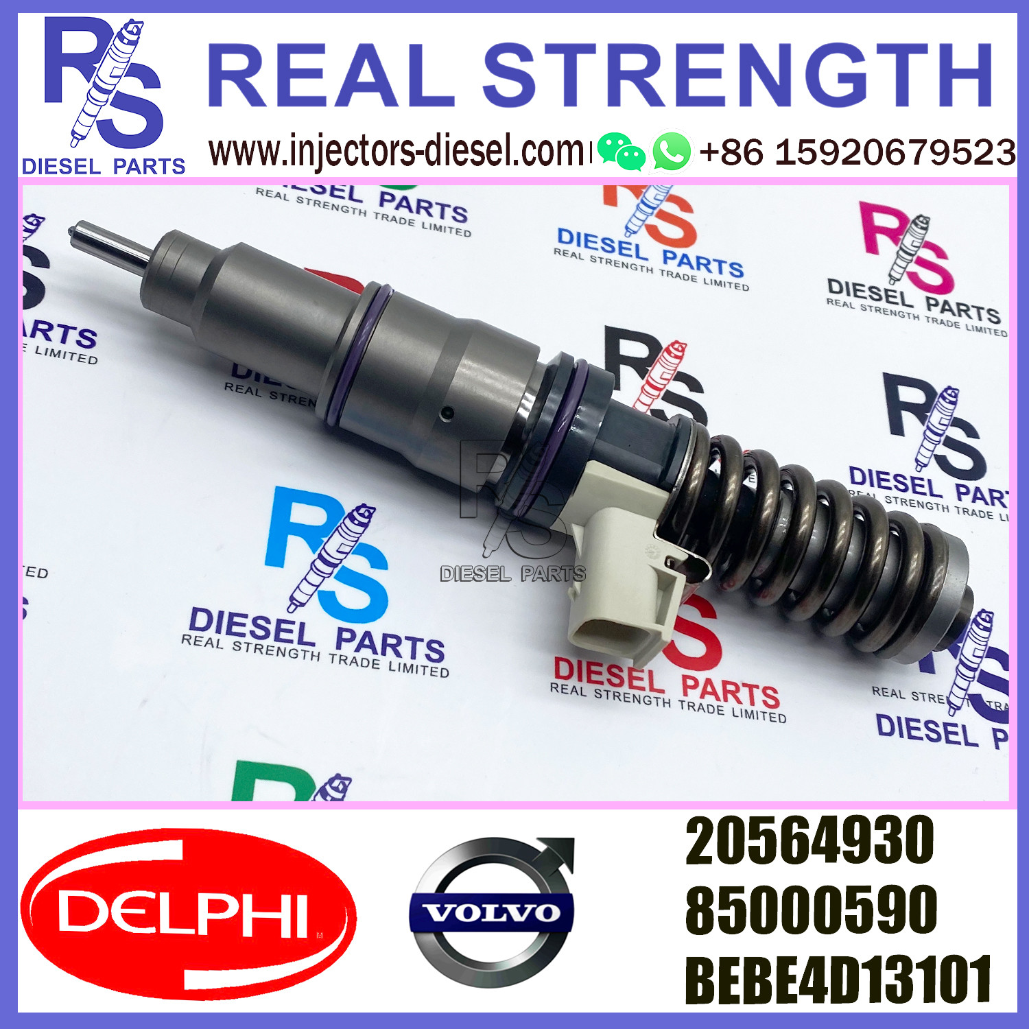 DELPHI 4pin 20564930 85000590 Diesel pump Injector V-O-L-V 20564930 85000590 BEBE4D13101 E3.18 for V-O-L-V D16 3145