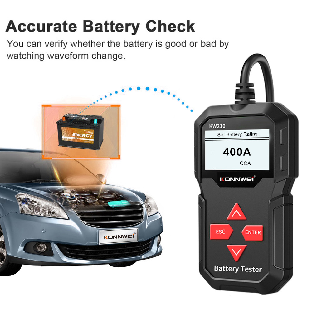 Multi Functional Car Battery Tester Scanner Support Printing For All 12V Vehicles