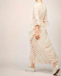 Latest Flounce Design Bohemian Summer Roses Woman Dress with Bow