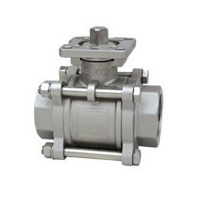 3 PC Threaded Stainless Steel Ball Valves , ISO 5211 Investment Casting Ball
