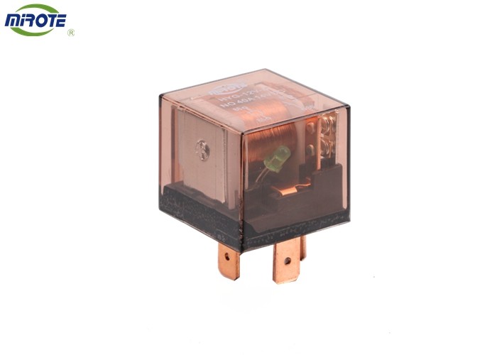 Transparent Coffee Cover 4 Pins 40 Amp 12V With Led , Double Contact High Power Relay