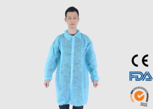 Quality Breathable Disposable Visitor Coats With Front Snap Button Closure wholesale