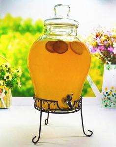 Quality glass juice / beverage dispensers with rack wholesale