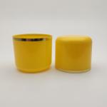 28mm Yellow Double Wall Cap , Hot Stamping Plastic Bottle Cover